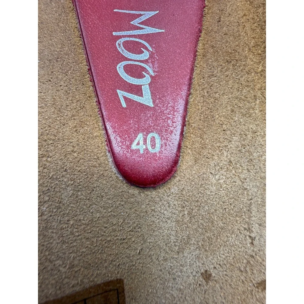 Miz Mooz Red Leather Wedge Platform Sandals Women's‎ Size 40 Slip On US 9